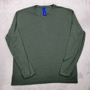 Kit and Ace Top Womens XL Long Sleeve V Neck Blouse Shirt Dark Olive Green Adult